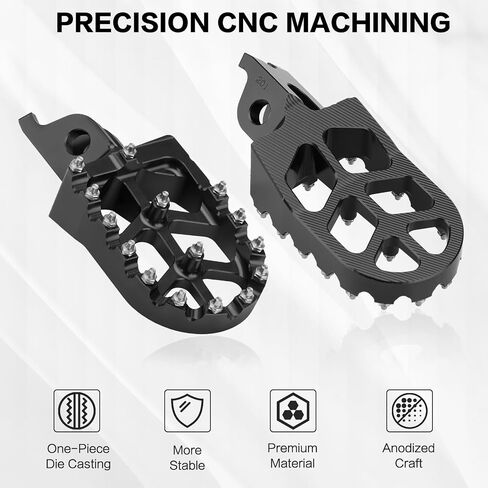 Motorcycle CNC Footpegs Dirt Bike Rest Pedal Foot Pegs Compatible with CR125 CR250 CRF150R CRF250R CRF250X CRF250RX CRF450R CRF450RX CRF450X CRF450L CRF250L Black in Kuwait