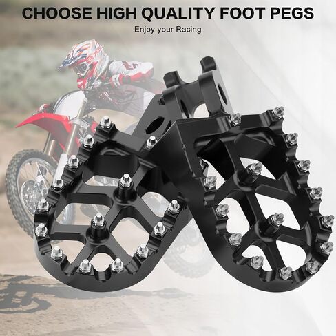 Motorcycle CNC Footpegs Dirt Bike Rest Pedal Foot Pegs Compatible with CR125 CR250 CRF150R CRF250R CRF250X CRF250RX CRF450R CRF450RX CRF450X CRF450L CRF250L Black in Kuwait