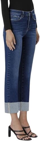 Women's High-Rise Cuff Slim Straight Jeans in Saudi Arabia