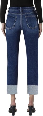Women's High-Rise Cuff Slim Straight Jeans in Saudi Arabia