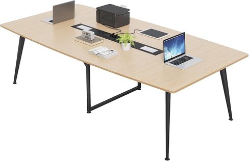 DWVO 6FT Conference Table, 70.8" Boat Shaped Meeting Table with Power Outlets & Rectangle Grommet, Modern Seminar Table for Office Conference Room, Boardroom Desk in Saudi Arabia