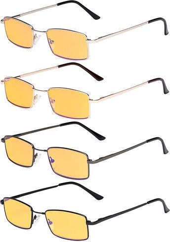 مجموعة من 4 نظارات للقراءة من Eyekepper، قارئات الكمبيوتر بجسر التيتانيوم وذاكرة زرقاء تحجب الضوء in Kuwait