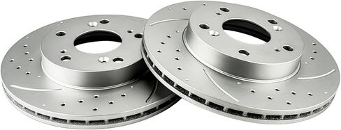 Rear 14.17in Brake Rotors Compatible with Silverado 2500 HD/Sierra 2500 HD/Silverado 3500 HD/Sierra 3500 HD 2011-2024, Suburban 3500 HD 2016-2019, Drilled Slotted Brake Rotors Kit OEM# 55192 in Kuwait