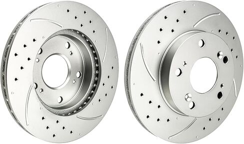 Rear 14.17in Brake Rotors Compatible with Silverado 2500 HD/Sierra 2500 HD/Silverado 3500 HD/Sierra 3500 HD 2011-2024, Suburban 3500 HD 2016-2019, Drilled Slotted Brake Rotors Kit OEM# 55192 in Kuwait