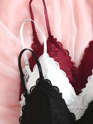 SOLY HUX Women's 6 Piece Floral Lace Lingerie Bralette Bra and Panty Set in Saudi Arabia