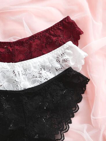SOLY HUX Women's 6 Piece Floral Lace Lingerie Bralette Bra and Panty Set in Saudi Arabia