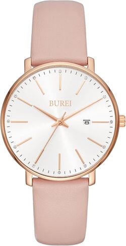 BUREI Women Wrist Watches Fashion Minimalist Analog Leather Quartz Waterproof Watches for Women in Kuwait