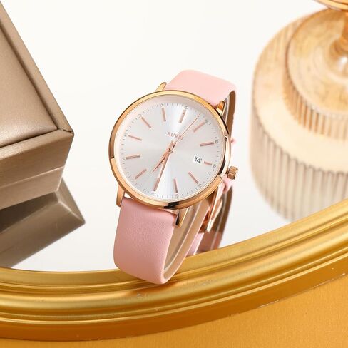 BUREI Women Wrist Watches Fashion Minimalist Analog Leather Quartz Waterproof Watches for Women in Kuwait