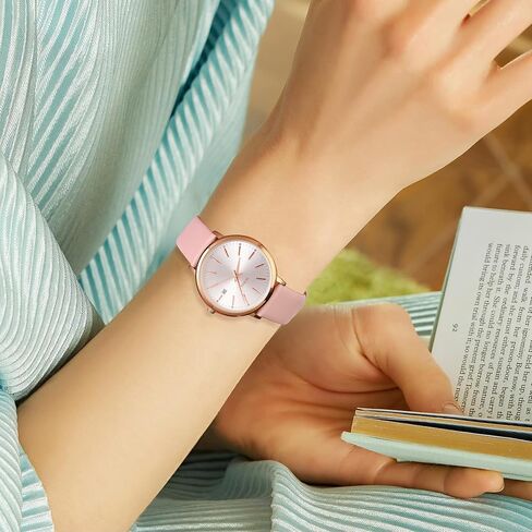 BUREI Women Wrist Watches Fashion Minimalist Analog Leather Quartz Waterproof Watches for Women in Kuwait