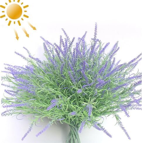 alyptus نباتات صناعية مقاومة للأشعة فوق البنفسجية في الهواء الطلق 16 حزمة من السرخس المزيفة والأوراق الخضراء والخضرة الصناعية، والزهور البلاستيكية للشرفة الأمامية في الهواء الطلق، والفناء، والمزارعين، والديكور، وديكورات الحديقة (السرخس) in Kuwait