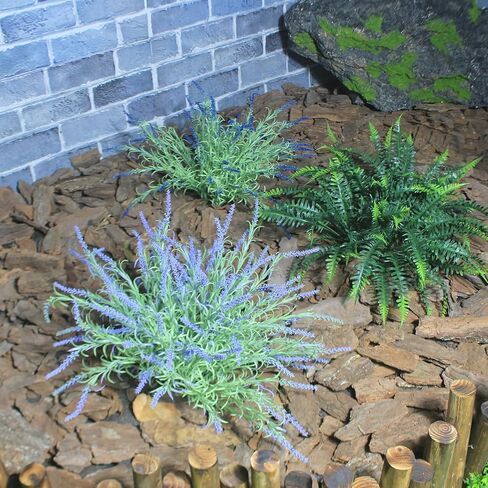 alyptus نباتات صناعية مقاومة للأشعة فوق البنفسجية في الهواء الطلق 16 حزمة من السرخس المزيفة والأوراق الخضراء والخضرة الصناعية، والزهور البلاستيكية للشرفة الأمامية في الهواء الطلق، والفناء، والمزارعين، والديكور، وديكورات الحديقة (السرخس) in Kuwait