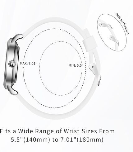 ساعة BOSHIYA للسيدات سهلة القراءة 36 ملم وبسوار جلدي (أبيض) in Kuwait