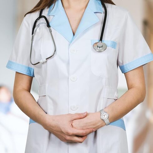 ساعة BOSHIYA للسيدات سهلة القراءة 36 ملم وبسوار جلدي (أبيض) in Kuwait