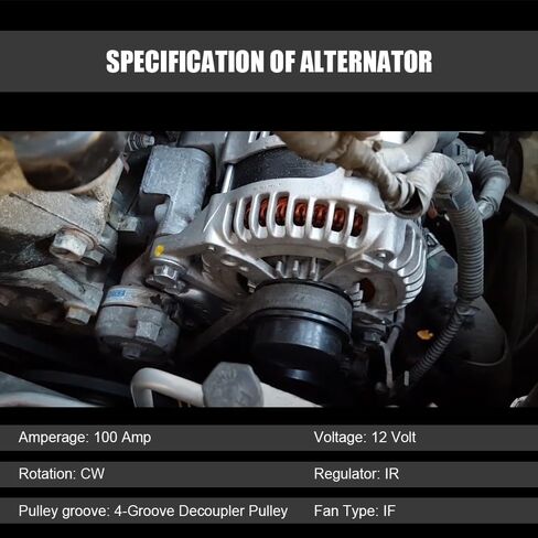 مولد جديد 100A 12 فولت متوافق مع قاعدة تويوتا كامري LE SE XLE سيدان 2.5L 2010-2011، استبدل 11516 1042102650 in Kuwait