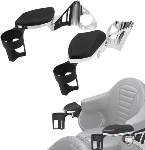 Harley Touring 97-23 Passenger Armrest with Cup Holder Rear Seat Passenger Adjustable Armrest for Harley Touring Electra Glides Road Glide Ultra Tri Glide 1997-2023 (1997-2013, Black) in Saudi Arabia