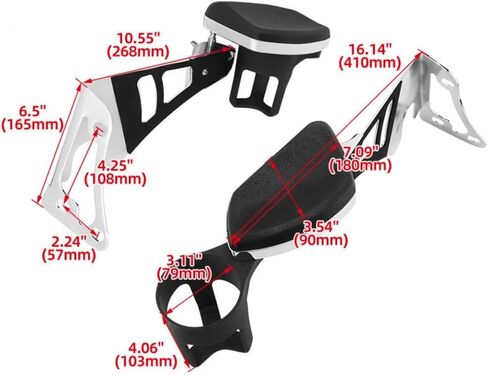 Harley Touring 97-23 Passenger Armrest with Cup Holder Rear Seat Passenger Adjustable Armrest for Harley Touring Electra Glides Road Glide Ultra Tri Glide 1997-2023 (1997-2013, Black) in Saudi Arabia