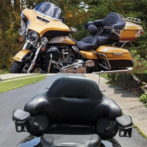 Harley Touring 97-23 Passenger Armrest with Cup Holder Rear Seat Passenger Adjustable Armrest for Harley Touring Electra Glides Road Glide Ultra Tri Glide 1997-2023 (1997-2013, Black) in Saudi Arabia