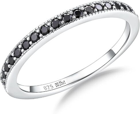 Moissanite Engagement Rings for Women, Sterling Silver Stackable Anniversary Ring Created Birthstone Half Eternity Band Rings for Men, Size 6 to 10, Width 1.4mm 1.7mm in Saudi Arabia