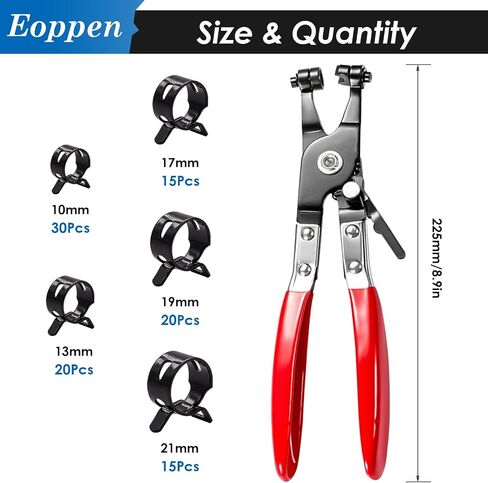 72Pcs Spring Hose Clamps Fuel Line Silicone Vacuum Hose Low Pressure Air Clamps & Sleeving Automotive Replacement Fastener Assortment Kit 6 Sizes (7mm 10mm 11mm 14mm 16mm 17mm) in Saudi Arabia