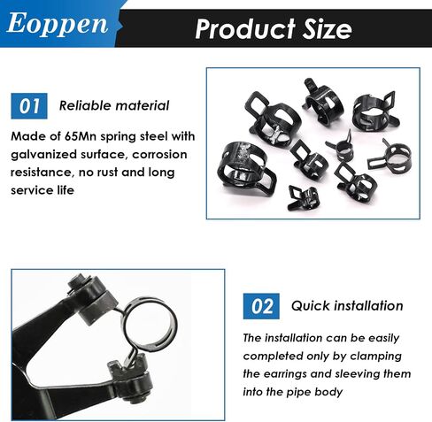 72Pcs Spring Hose Clamps Fuel Line Silicone Vacuum Hose Low Pressure Air Clamps & Sleeving Automotive Replacement Fastener Assortment Kit 6 Sizes (7mm 10mm 11mm 14mm 16mm 17mm) in Saudi Arabia
