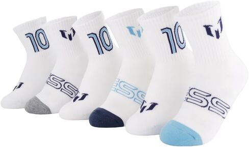 Messi Men's Lifestyle Crew, 6-Pack Kids Socks, Soft & Stretchy, Comfortable in Saudi Arabia