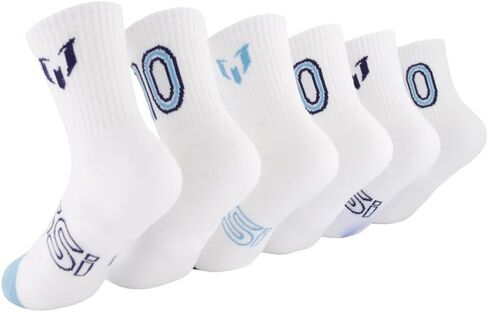 Messi Men's Lifestyle Crew, 6-Pack Kids Socks, Soft & Stretchy, Comfortable in Saudi Arabia