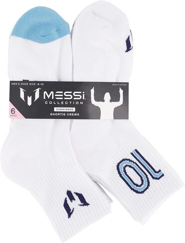 Messi Men's Lifestyle Crew, 6-Pack Kids Socks, Soft & Stretchy, Comfortable in Saudi Arabia