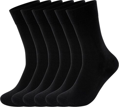 3 Pack Men's Black Dress Socks Combed Cotton Thin Soft Lightweight Comfort Classic Bussiness Crew Socks for Men in Kuwait