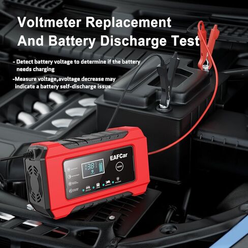Car Battery Charger 4-Amp, 12V Battery Charger Automotive, Trickle Charger for Car Battery - Smart Fully Battery Maintainer with Temperature Compensation and LCD Display(Black) in Saudi Arabia
