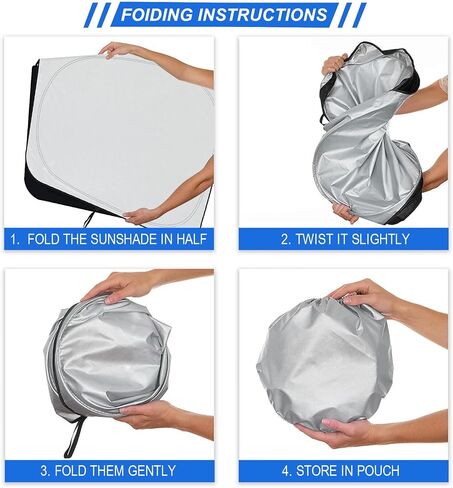 Windshield Sun Shade Foldable Compatible 2015 2016 2017 2018 2019 2020 2021 2022 2023 2024 Fo-rd Mustang (NOT for Fo-rd Mustang Mach-E),Front Window Heat Protection Visor Accessories in Saudi Arabia