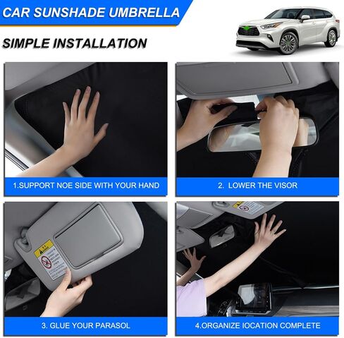 Windshield Sun Shade Foldable Compatible 2015 2016 2017 2018 2019 2020 2021 2022 2023 2024 Fo-rd Mustang (NOT for Fo-rd Mustang Mach-E),Front Window Heat Protection Visor Accessories in Saudi Arabia