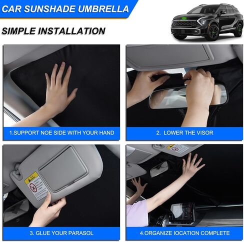 Windshield Sun Shade Foldable Compatible 2015 2016 2017 2018 2019 2020 2021 2022 2023 2024 Fo-rd Mustang (NOT for Fo-rd Mustang Mach-E),Front Window Heat Protection Visor Accessories in Saudi Arabia