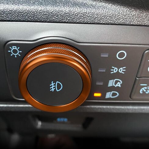 6pcs Compatible with Ford Maverick 2025 2024 2023 2022 Accessories Car Interior Center Consoles Cover Gear Shift Knob AC Volume Headlight Knob Rings -Orange in Kuwait