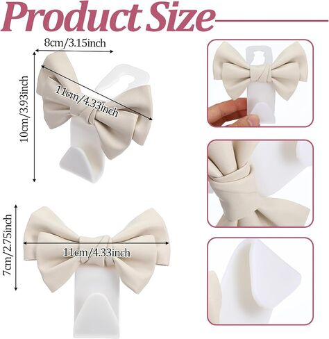 2Pcs Car Purse Hooks, Car Hooks for Headrest Cute Bow Car Seat Headrest Hooks for Women Car Hooks for Purses(White) in Saudi Arabia