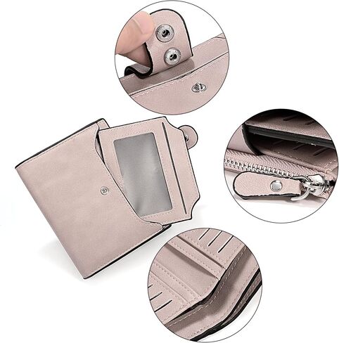 UTO Small Wallet for Women PU Leather Leaf Pendant Card Holder Organizer Coin Purse B Light Blue in Kuwait