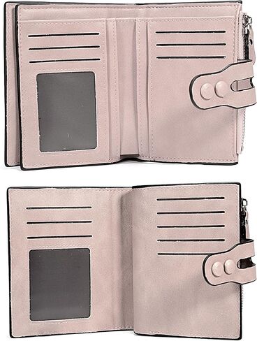 UTO Small Wallet for Women PU Leather Leaf Pendant Card Holder Organizer Coin Purse B Light Blue in Kuwait