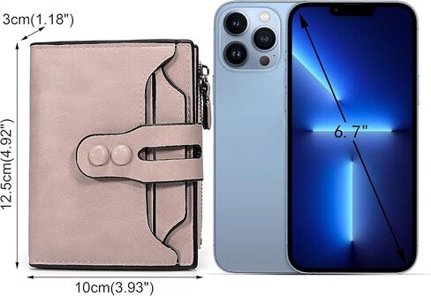 UTO Small Wallet for Women PU Leather Leaf Pendant Card Holder Organizer Coin Purse B Light Blue in Kuwait