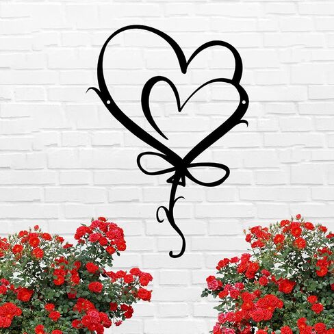 Heart Sign Metal Wall Art Decor,Unique Love Heart Metal Wall Decor,Balloon Heart Wall Hanging Geometric Plaque for Valentine's Day Gifts Bedroom Living Room Wedding Indoor Home Decor Heart-2 One Size in Saudi Arabia
