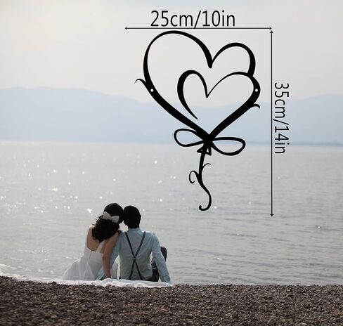 Heart Sign Metal Wall Art Decor,Unique Love Heart Metal Wall Decor,Balloon Heart Wall Hanging Geometric Plaque for Valentine's Day Gifts Bedroom Living Room Wedding Indoor Home Decor Heart-2 One Size in Saudi Arabia