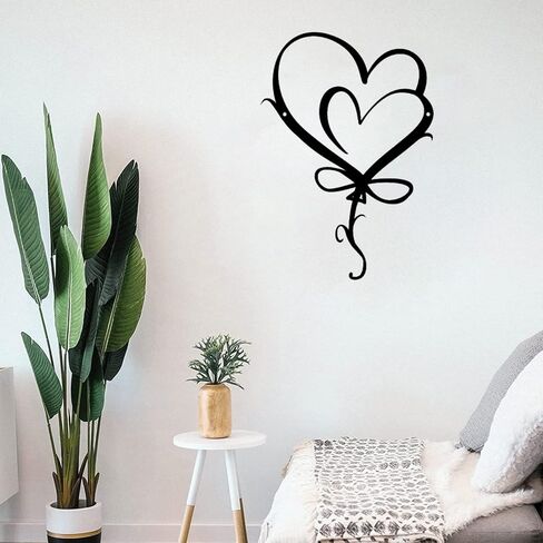 Heart Sign Metal Wall Art Decor,Unique Love Heart Metal Wall Decor,Balloon Heart Wall Hanging Geometric Plaque for Valentine's Day Gifts Bedroom Living Room Wedding Indoor Home Decor Heart-2 One Size in Saudi Arabia