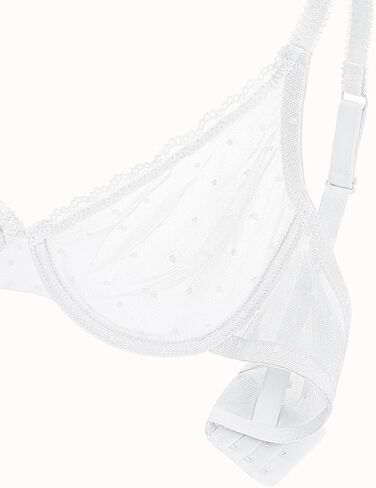 Sexy Sheer Demi Bra See Through Mesh Balconette Bras for Women Unlined Lace Plunge Bralette Underwire in Saudi Arabia