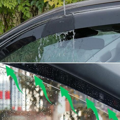 مظلة نافذة أصلية مكونة من 4 قطع، مجموعة واقيات مطر مثبتة بالشريط الخارجي، أقنعة نافذة جانبية لطيفة متوافقة مع 2015-2020 كاديلاك إسكاليد ESV وشيفي سوبربان وجي إم سي يوكون XL 94966 in Saudi Arabia