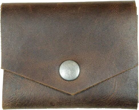 إخفاء وشرب، محفظة جلدية على شكل حرف T، تحمل ما يصل إلى 4 بطاقات بالإضافة إلى الفواتير المسطحة، منظم للنقود، إكسسوارات يومية، مصنوعة يدويًا تتضمن ضمان 101 عام :: بوربون براون in Kuwait