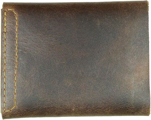 إخفاء وشرب، محفظة جلدية على شكل حرف T، تحمل ما يصل إلى 4 بطاقات بالإضافة إلى الفواتير المسطحة، منظم للنقود، إكسسوارات يومية، مصنوعة يدويًا تتضمن ضمان 101 عام :: بوربون براون in Kuwait