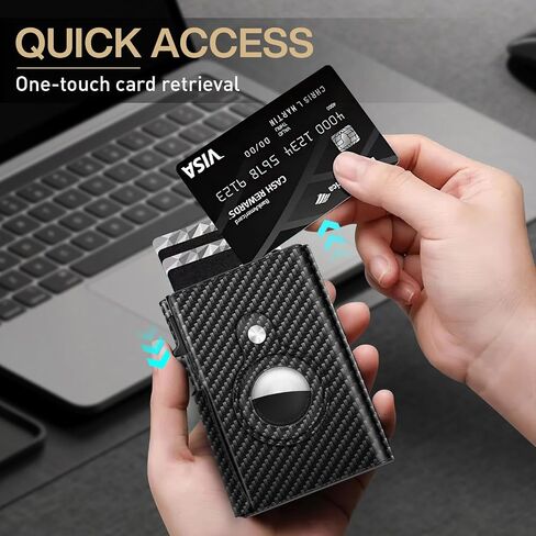 MIAOKE Wallet for Men, Men Wallet Compatible with Airtag Holder, Pop-up Card Slot, Magnetic Switch, Cash Slot, RFID Blocking, Mens Wallet Slim for Christmas, Birthdays, Anniversaries and Father's Day in Kuwait
