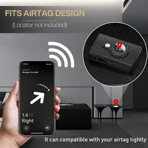 MIAOKE Wallet for Men, Men Wallet Compatible with Airtag Holder, Pop-up Card Slot, Magnetic Switch, Cash Slot, RFID Blocking, Mens Wallet Slim for Christmas, Birthdays, Anniversaries and Father's Day in Kuwait