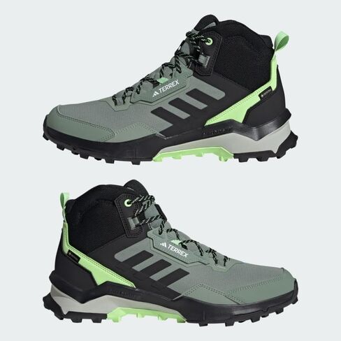 adidas Men's Terrex AX4 Mid Top Gore-TEX Hiking Sneaker, Olive Strata/Wonder Beige/Black, 9.5 in Saudi Arabia