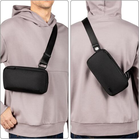 حقيبة كتف EDC Minimalist Crossbody للرجال والنساء - حقيبة ظهر على الكتف - محفظة حقيبة هاتف RFID (صغيرة 1.5 لتر) in Kuwait