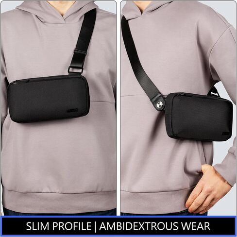 حقيبة كتف EDC Minimalist Crossbody للرجال والنساء - حقيبة ظهر على الكتف - محفظة حقيبة هاتف RFID (صغيرة 1.5 لتر) in Kuwait