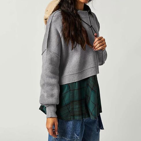 Women's Oversized Sweaters Lantern Sleeve Ribbed Mock Neck Jumper Tops Chunky Knit Pullover Sweater… in Saudi Arabia